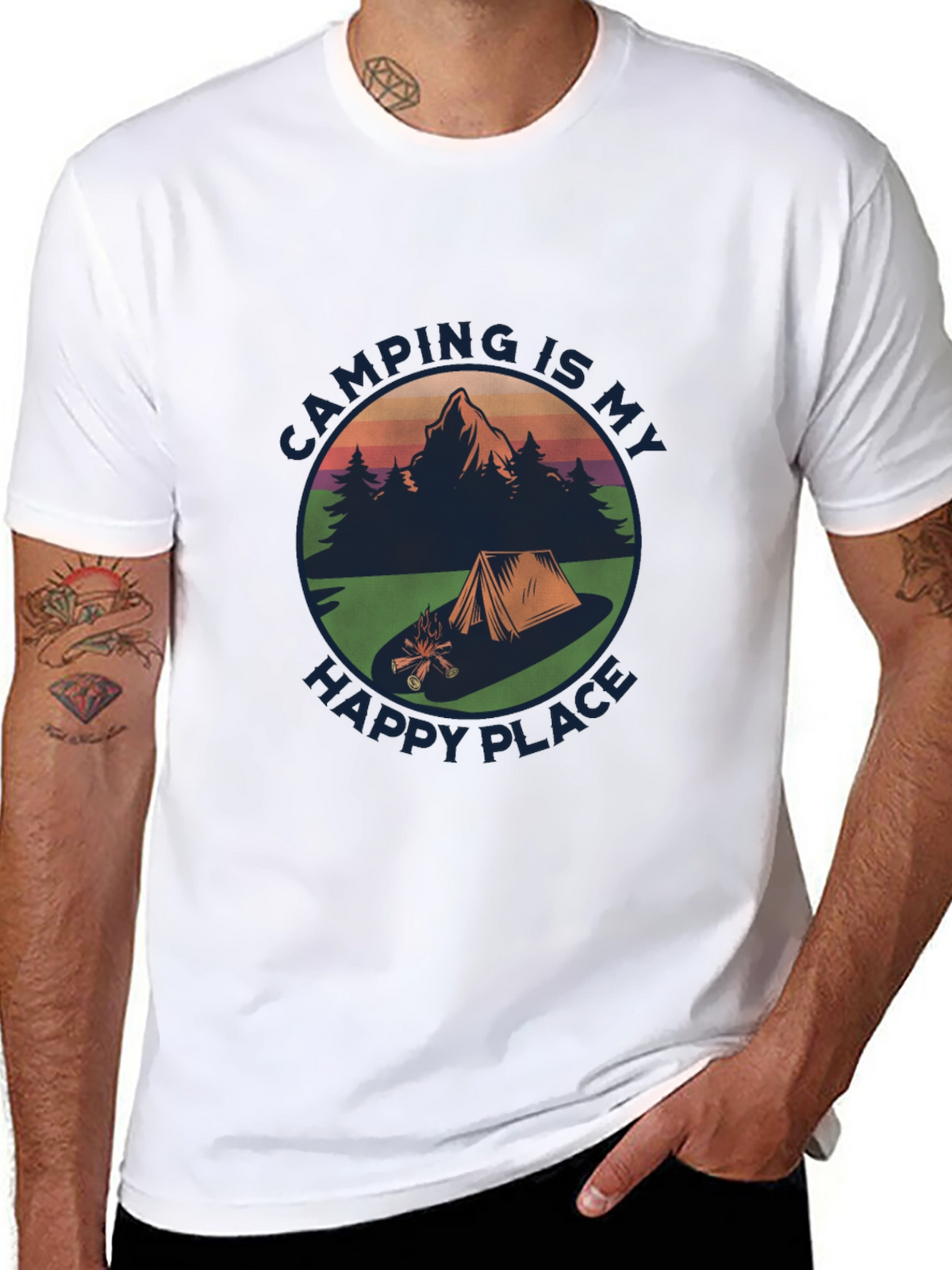 Camping Is My Happy Place Graphic T-Shirt