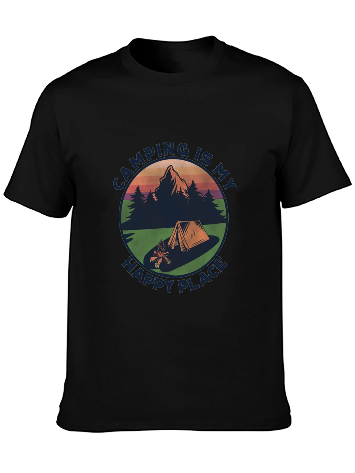 Camping Is My Happy Place Graphic T-Shirt