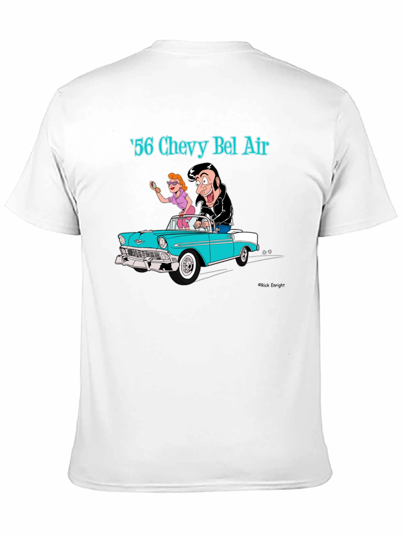 Cool 56 Chevy Bel Air Cartoon Graphic T-Shirt