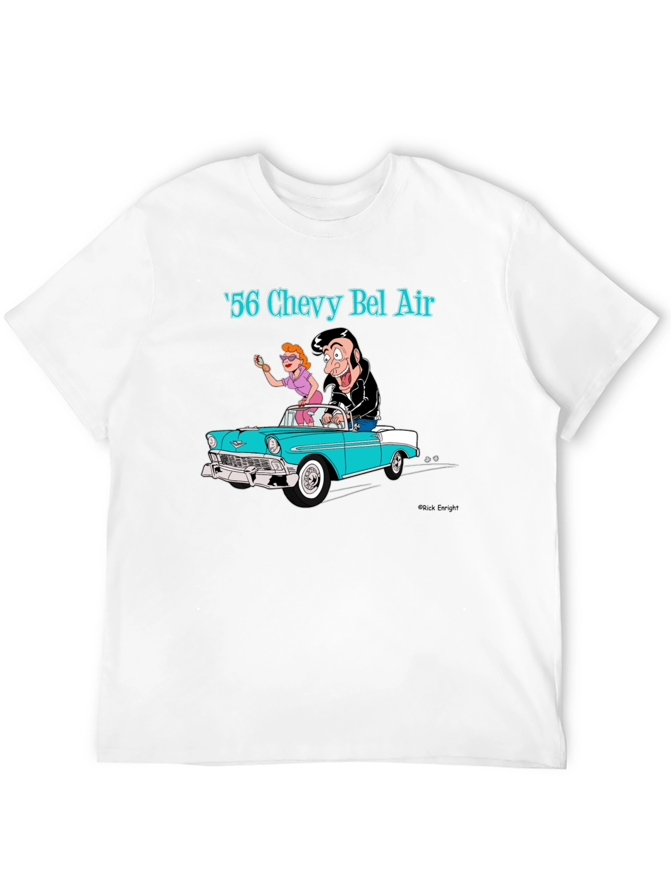 Cool 56 Chevy Bel Air Cartoon Graphic T-Shirt