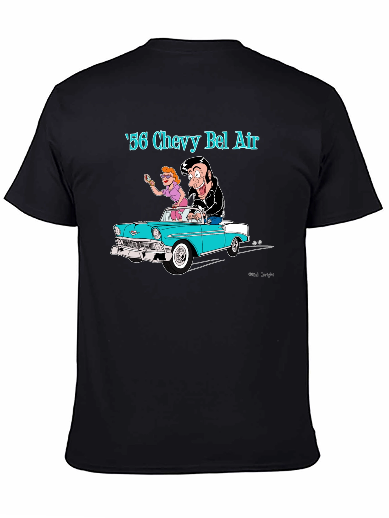 Cool 56 Chevy Bel Air Cartoon Graphic T-Shirt