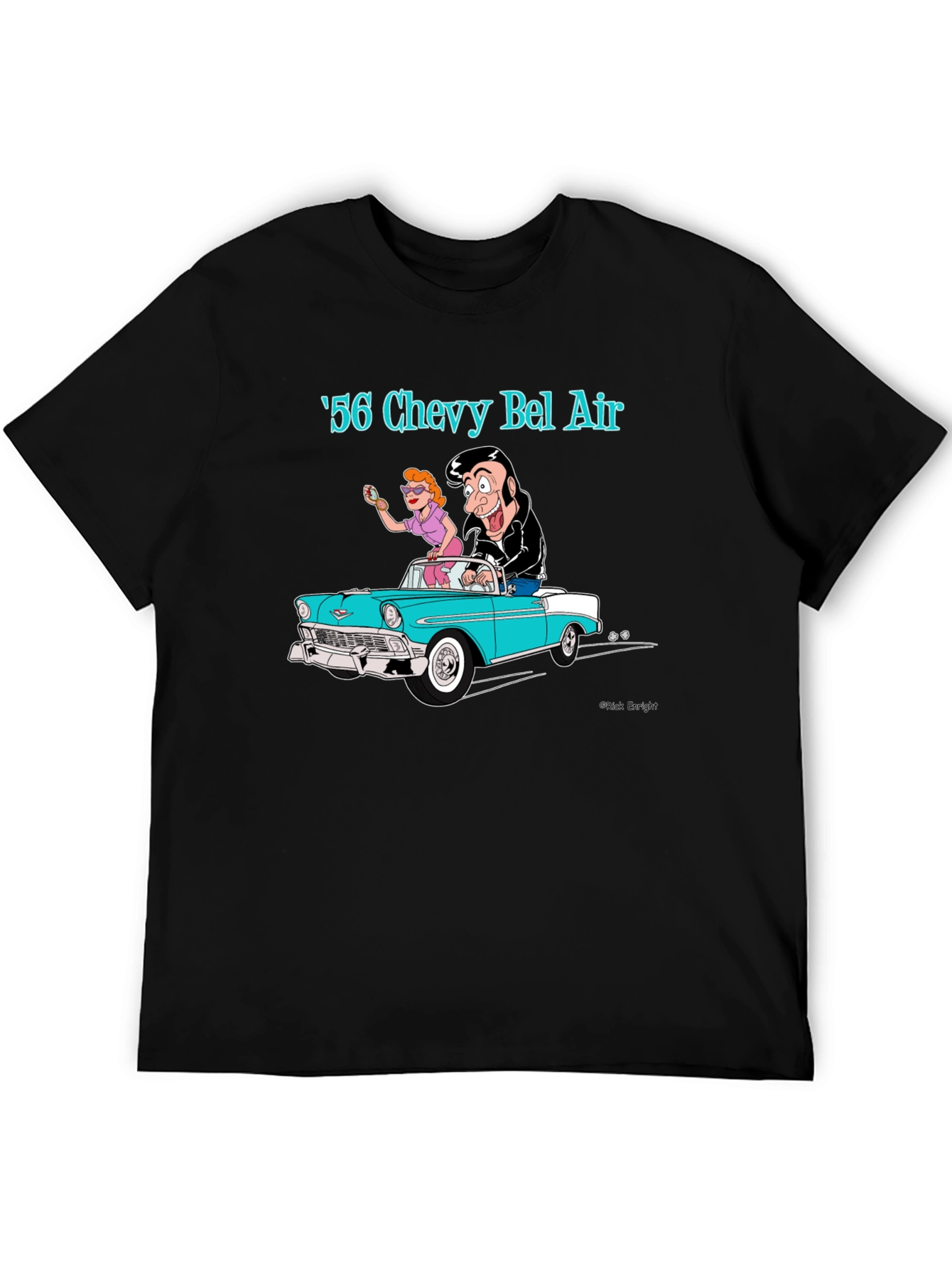 Cool 56 Chevy Bel Air Cartoon Graphic T-Shirt