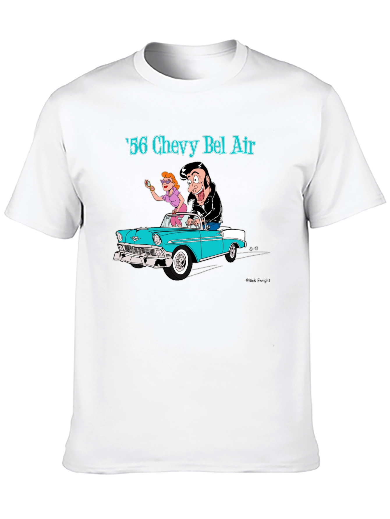 Cool 56 Chevy Bel Air Cartoon Graphic T-Shirt