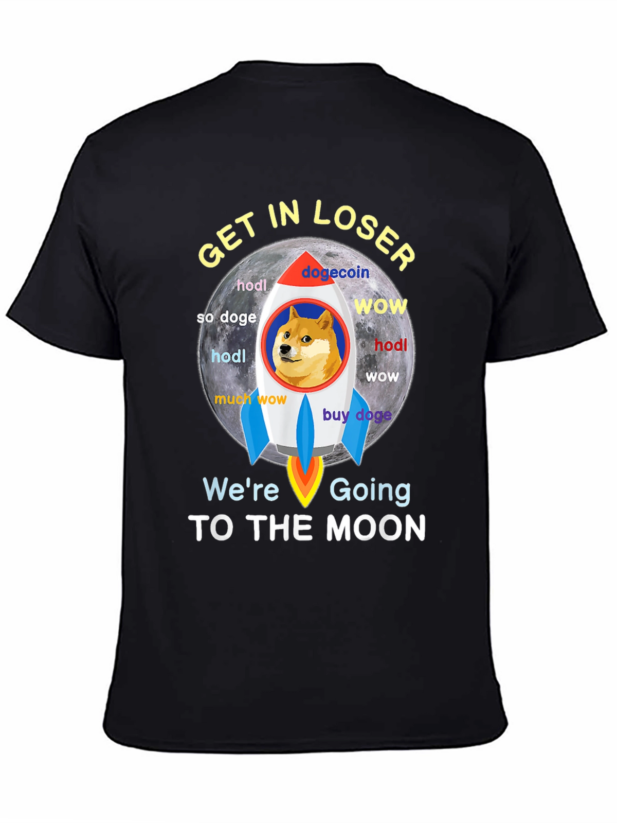 Dogecoin Rocket to the Moon T-Shirt