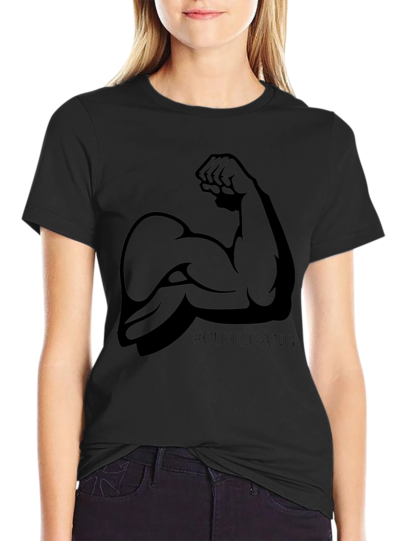 Curl Gang Black Graphic Tee