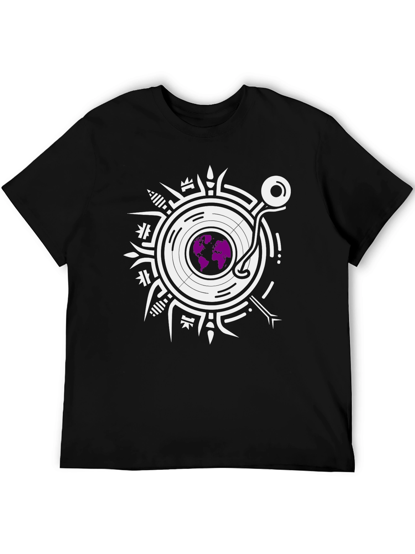 World Vinyl Graphic Tee - Black