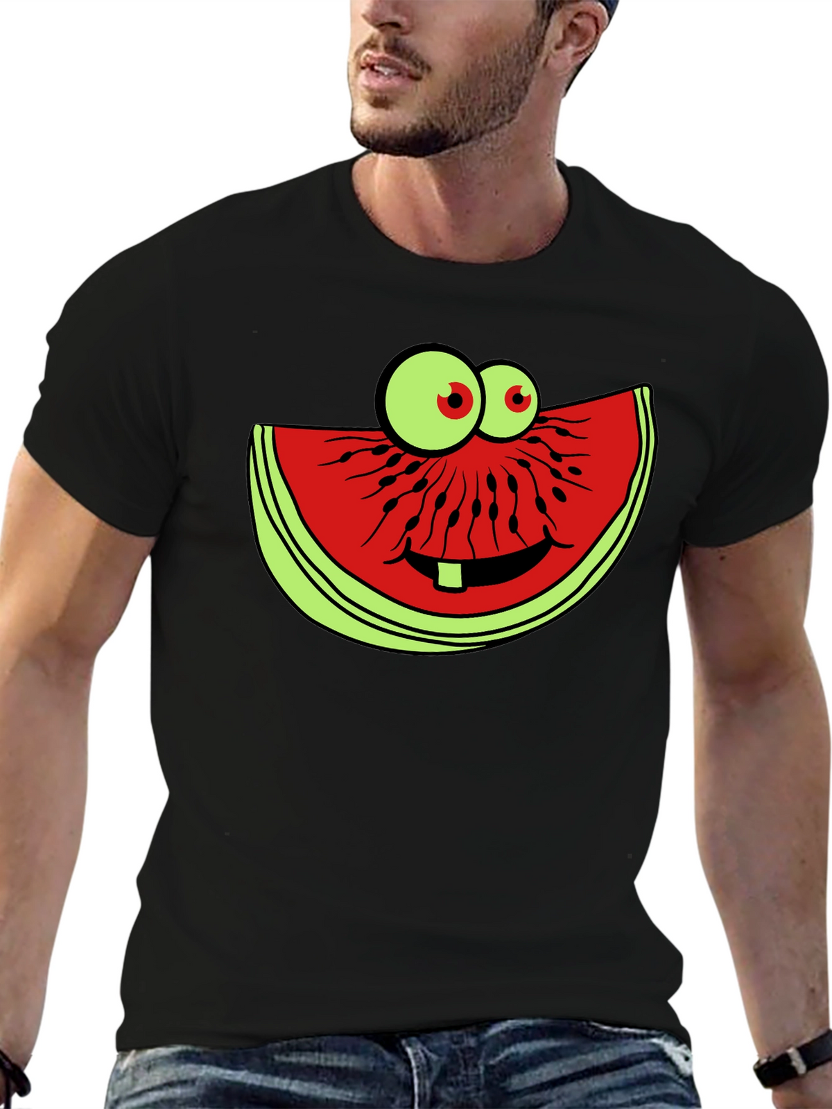 Funny Watermelon Slice Graphic T-Shirt