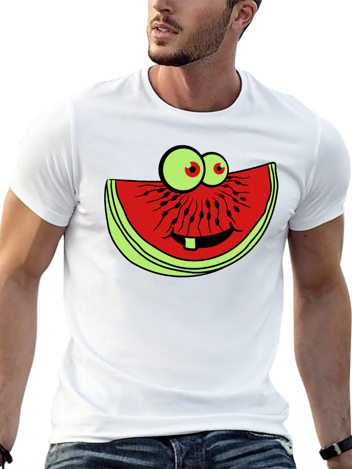 Funny Watermelon Slice Graphic T-Shirt