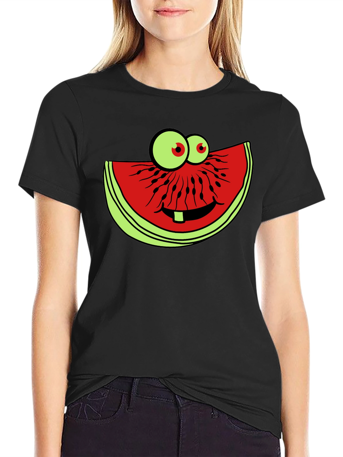 Funny Watermelon Slice Graphic T-Shirt