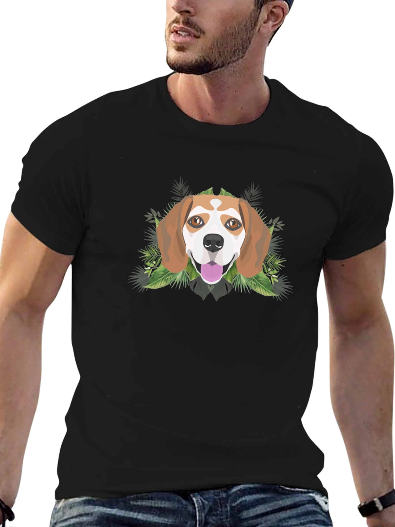 Dog Graphic Tee - Mens Black T-Shirt