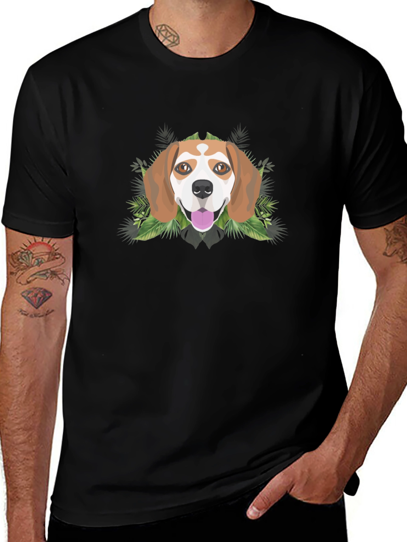 Dog Graphic Tee - Mens Black T-Shirt
