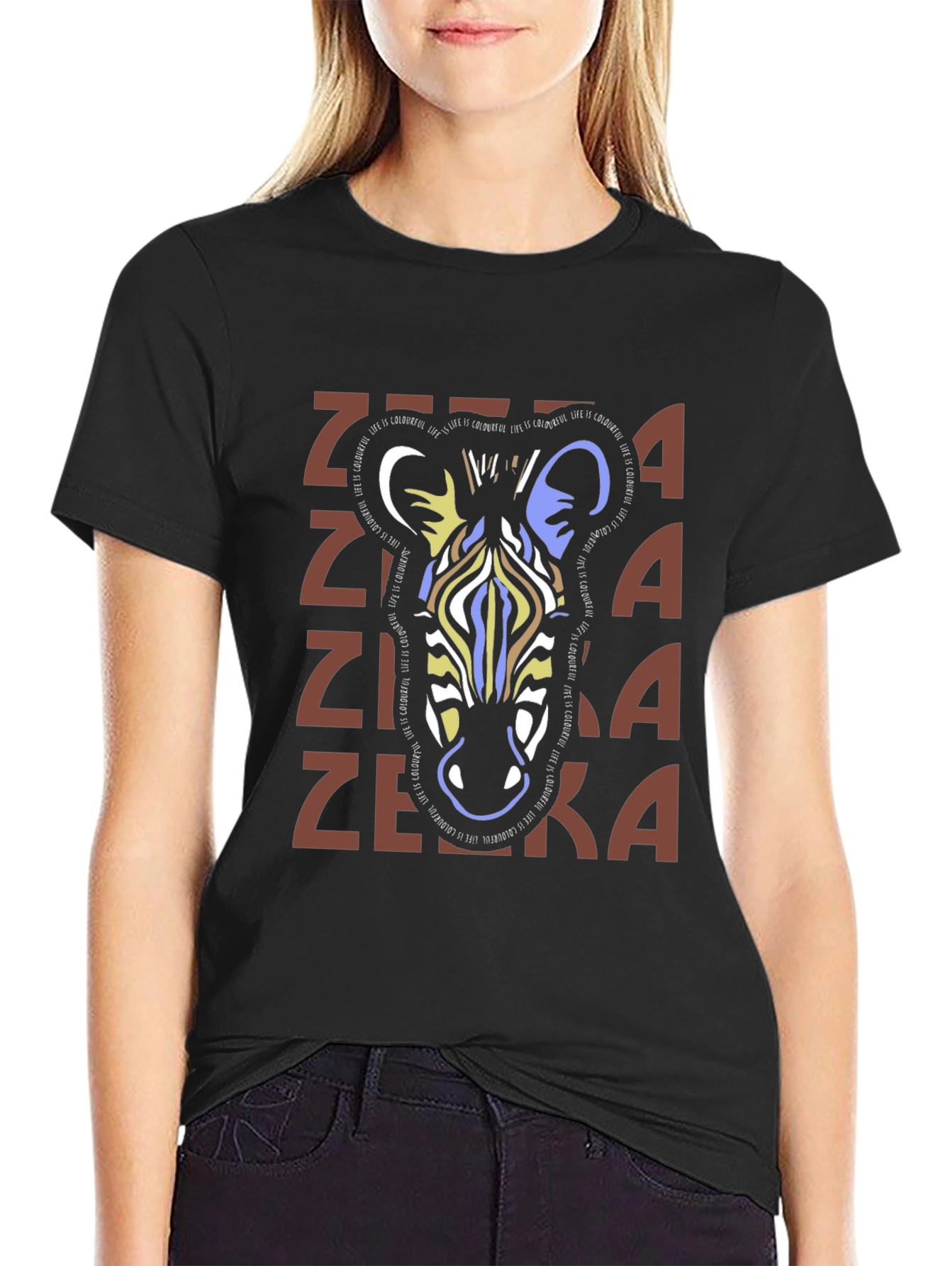 Stylish Zebra Graphic Print T-Shirt