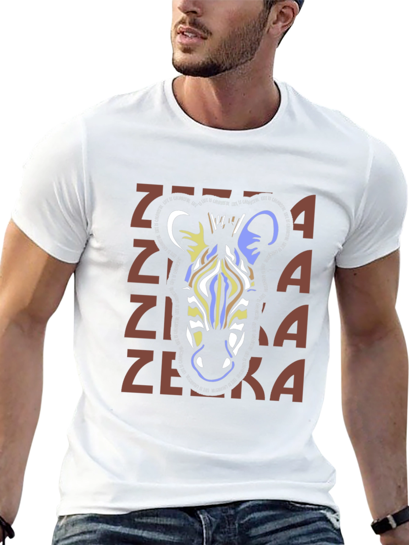 Stylish Zebra Graphic Print T-Shirt