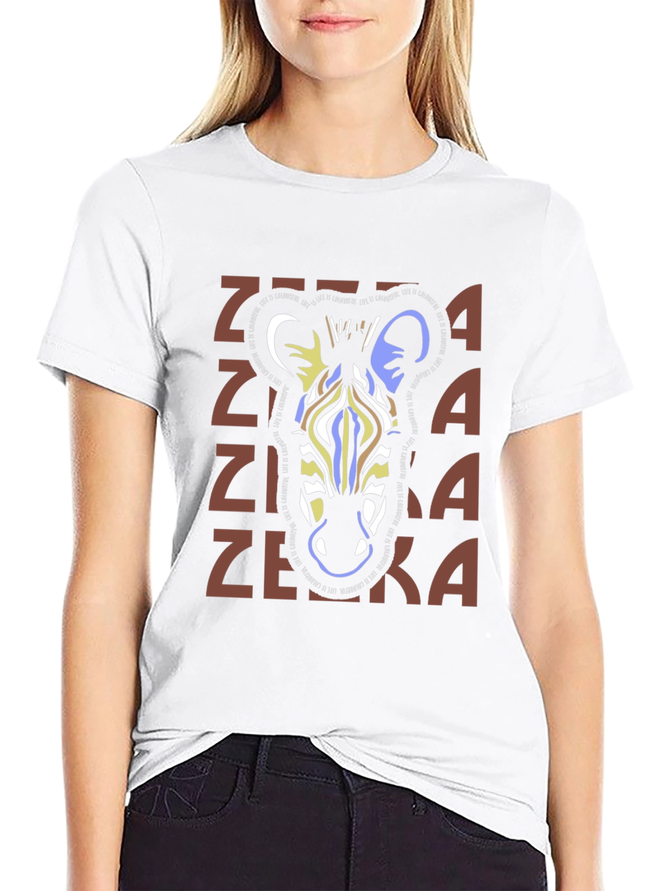 Stylish Zebra Graphic Print T-Shirt