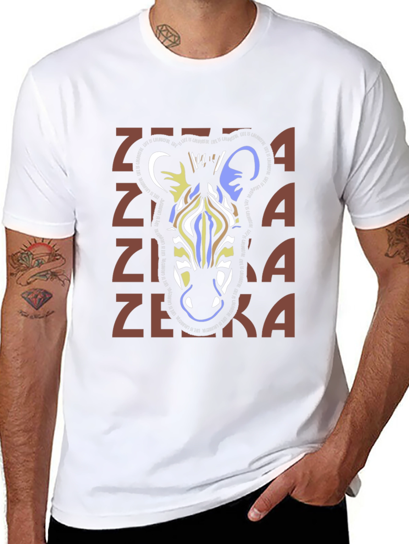 Stylish Zebra Graphic Print T-Shirt