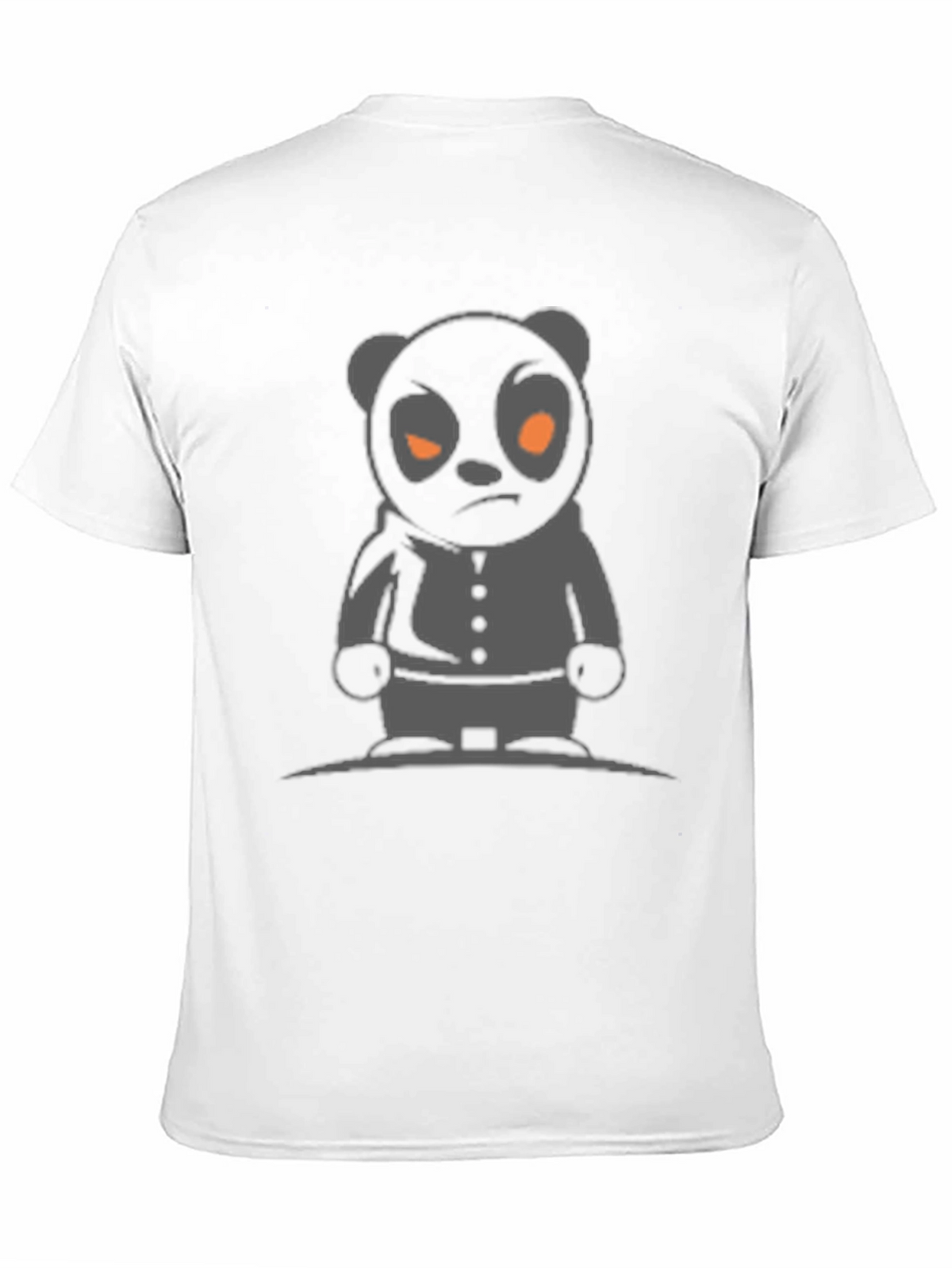 Mens Black T-Shirt with Cartoon Panda Graphic