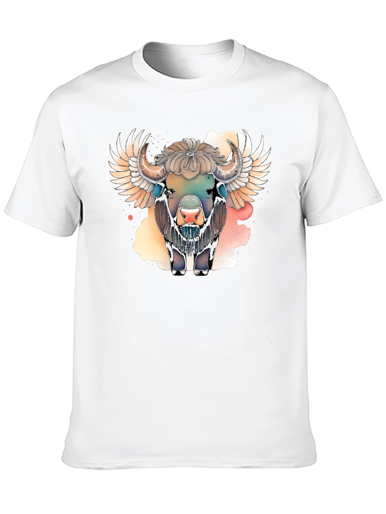 Winged Bison Graphic Tee - Black Cotton Blend