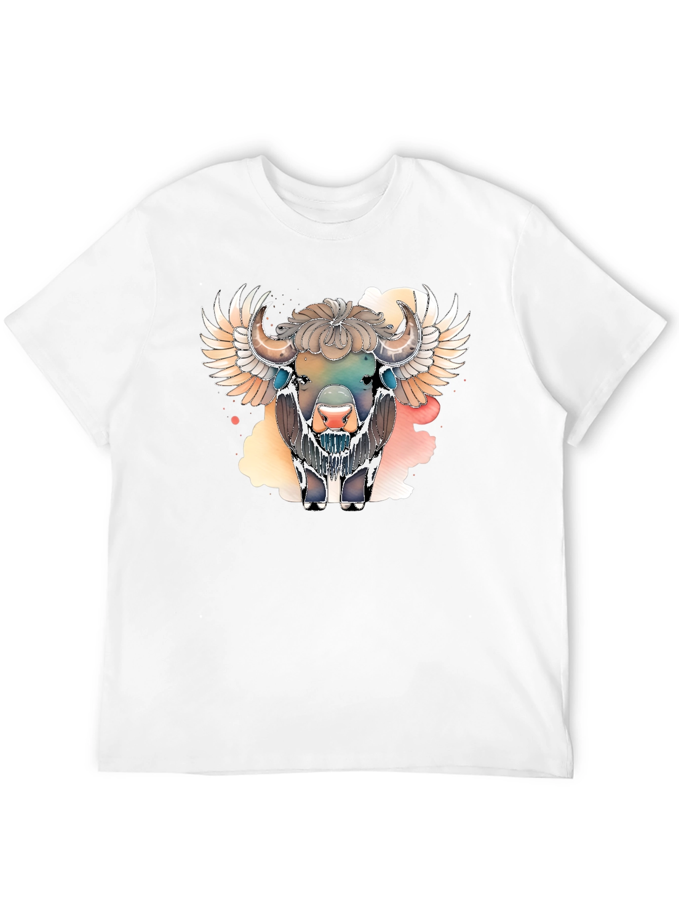 Winged Bison Graphic Tee - Black Cotton Blend