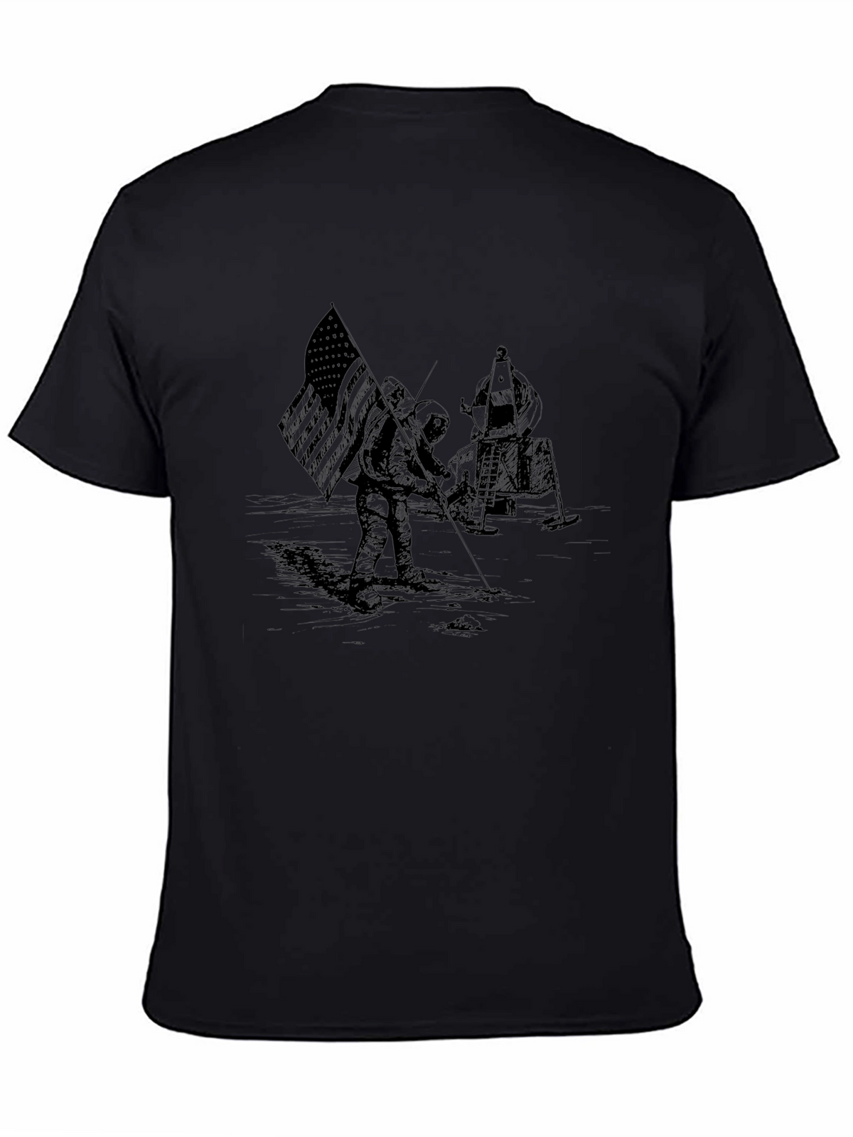 Lunar Landing Graphic Print Tee - Astronaut T-Shirt
