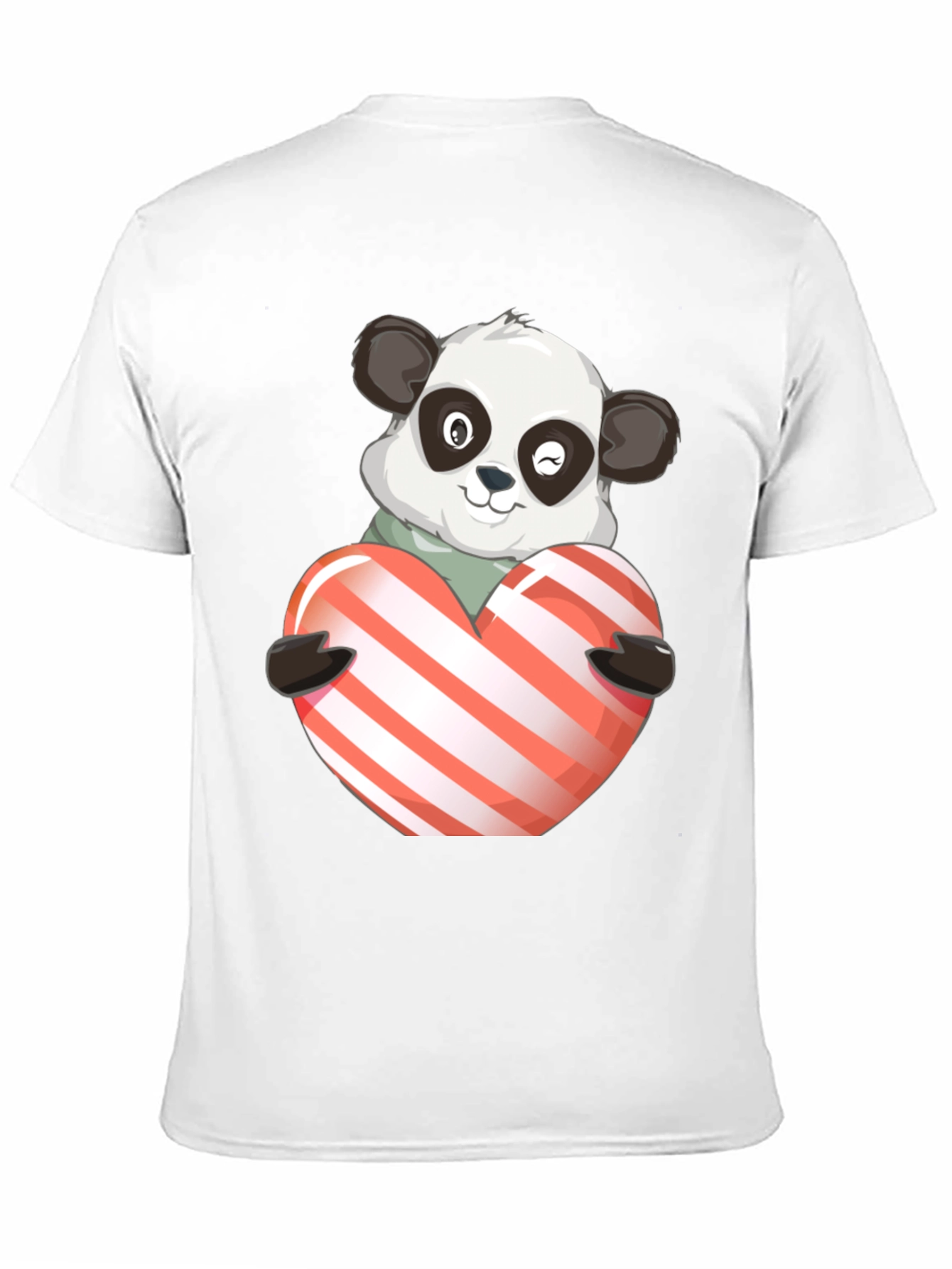 Cute Panda Holding Heart Graphic Tee