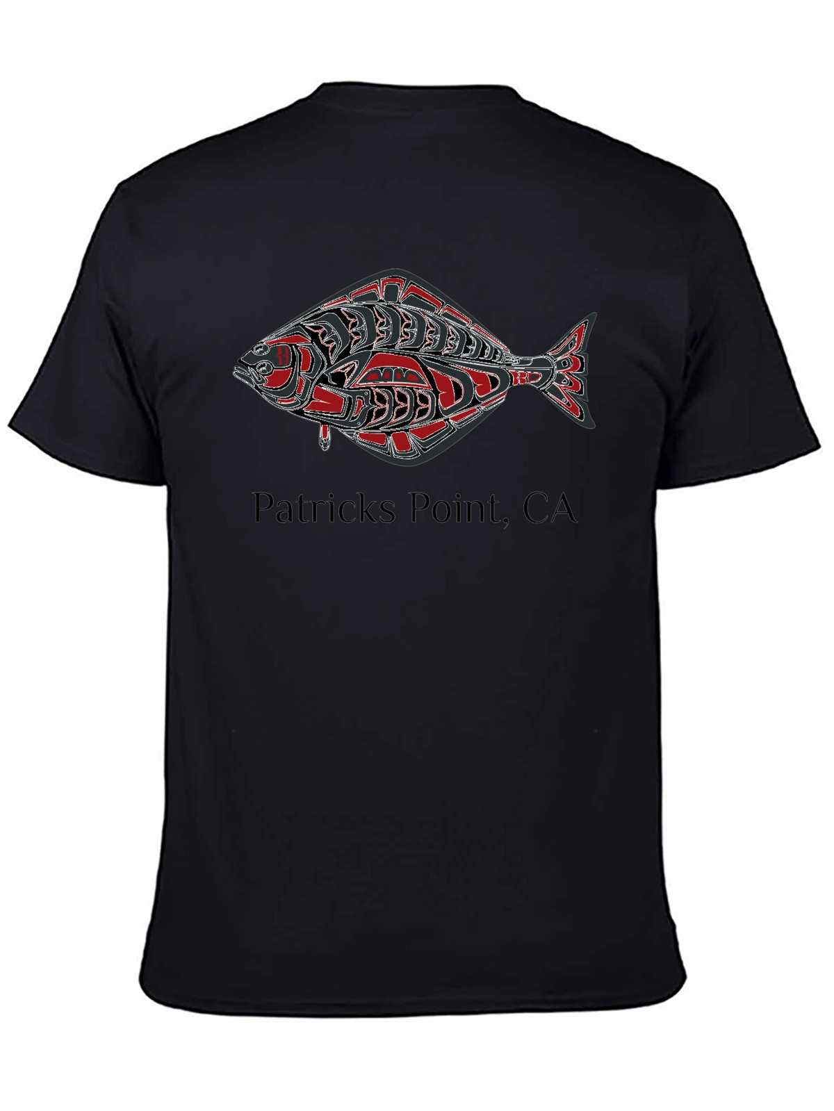 Patricks Point CA Fish Graphic Tee - Black
