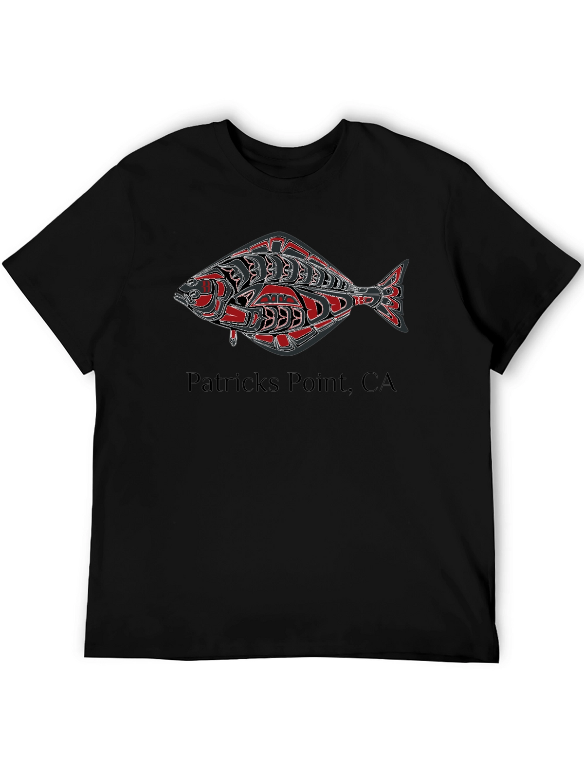 Patricks Point CA Fish Graphic Tee - Black