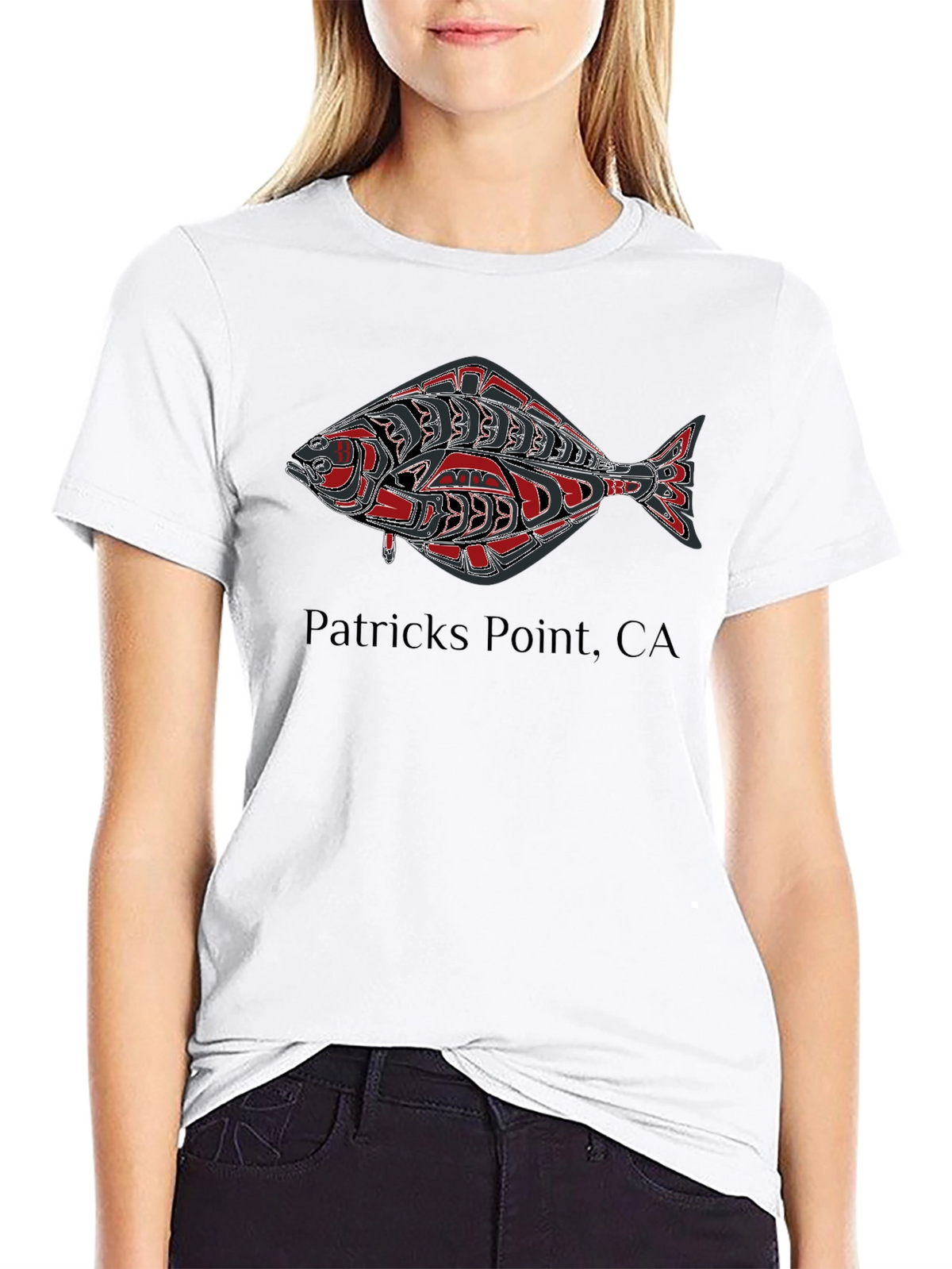 Patricks Point CA Fish Graphic Tee - Black