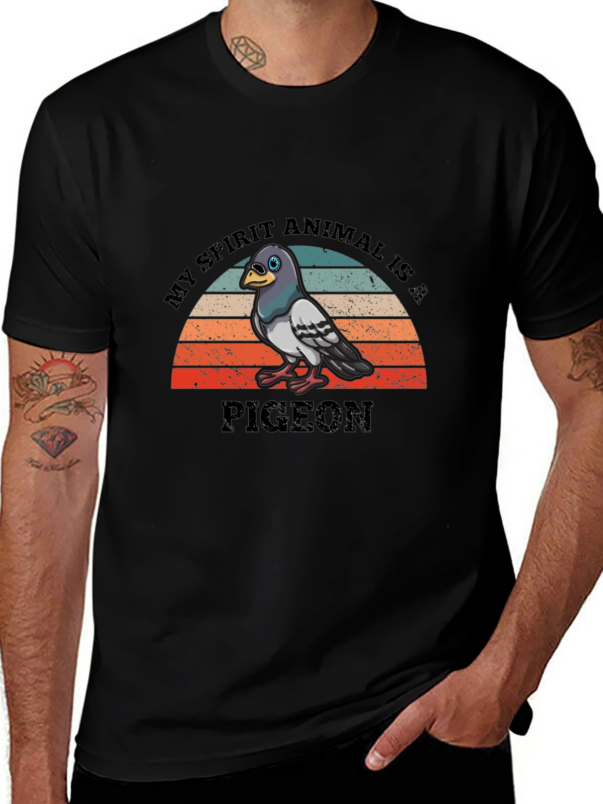 Pigeon Spirit Animal Retro T-Shirt