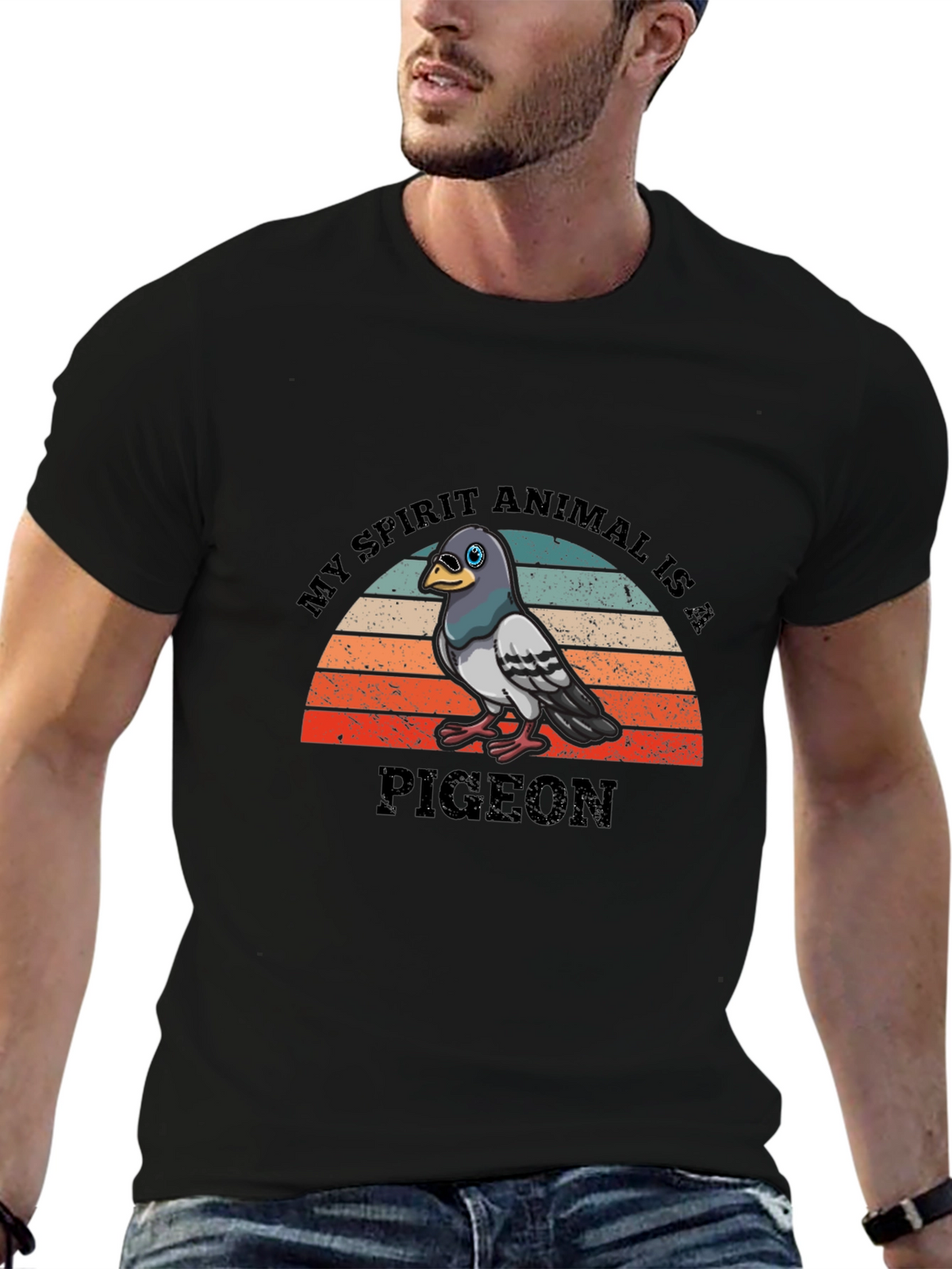 Pigeon Spirit Animal Retro T-Shirt