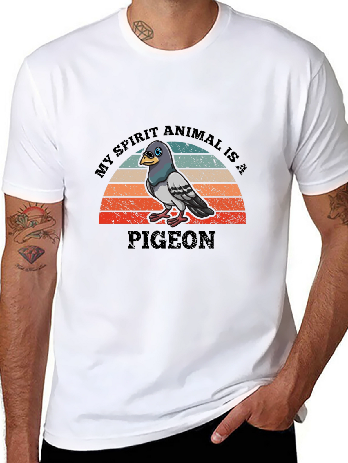 Pigeon Spirit Animal Retro T-Shirt
