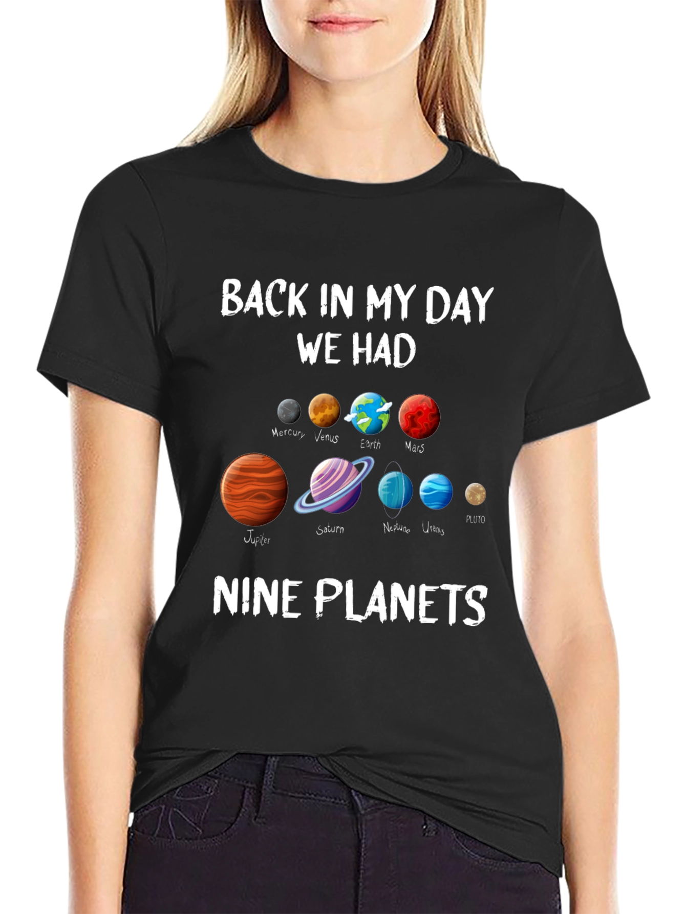 Retro Nine Planets T-Shirt - Astronomy Space Tee