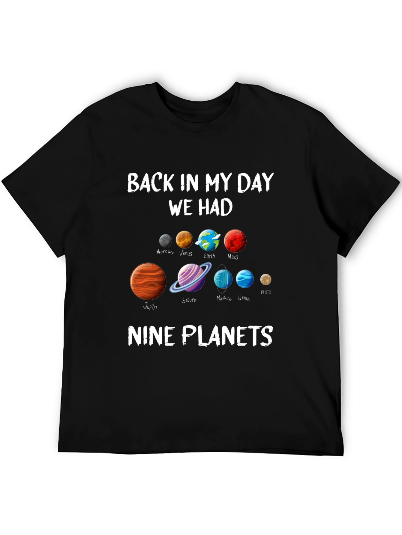 Retro Nine Planets T-Shirt - Astronomy Space Tee