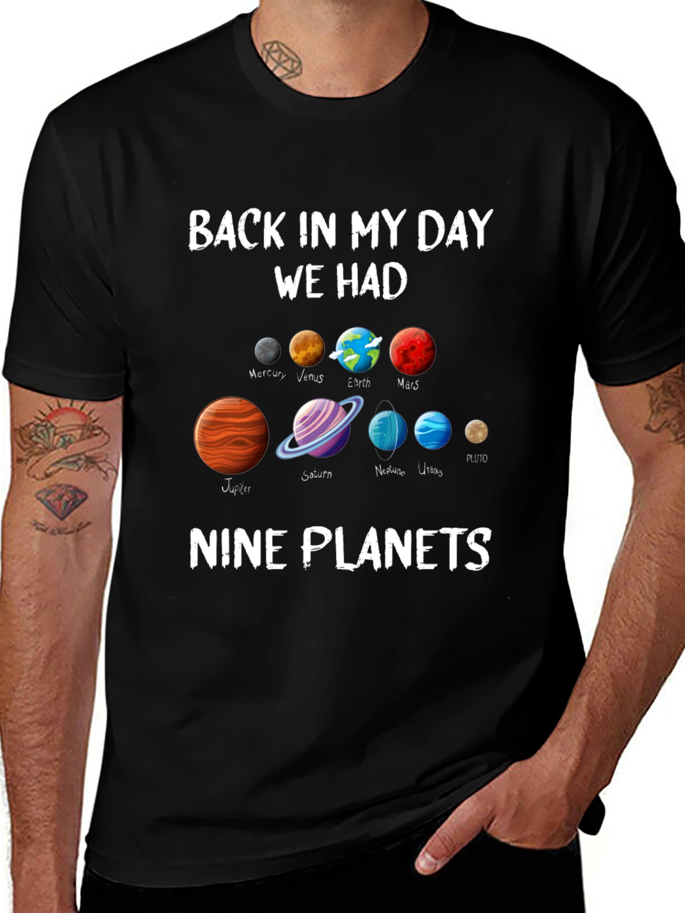 Retro Nine Planets T-Shirt - Astronomy Space Tee