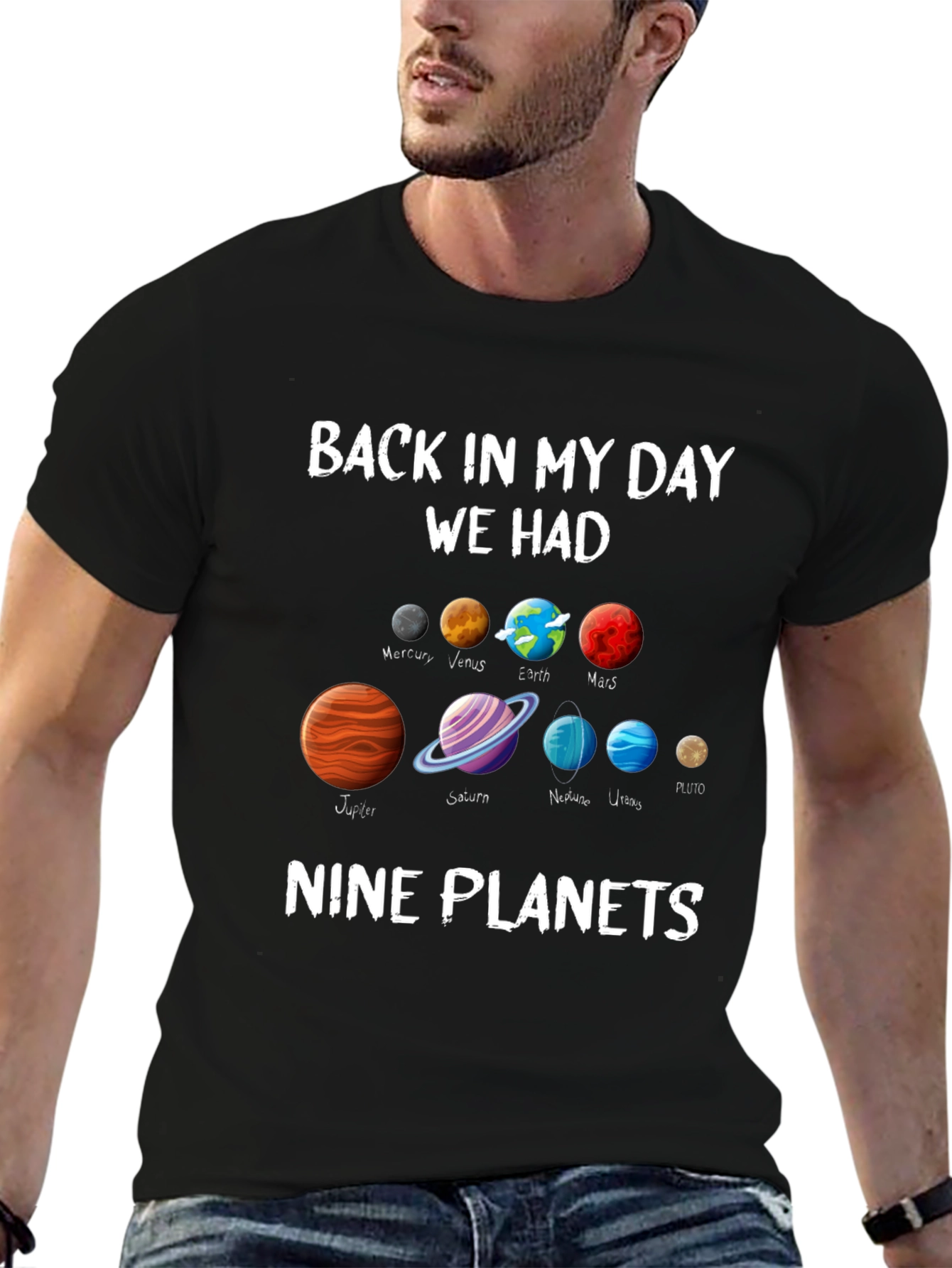 Retro Nine Planets T-Shirt - Astronomy Space Tee