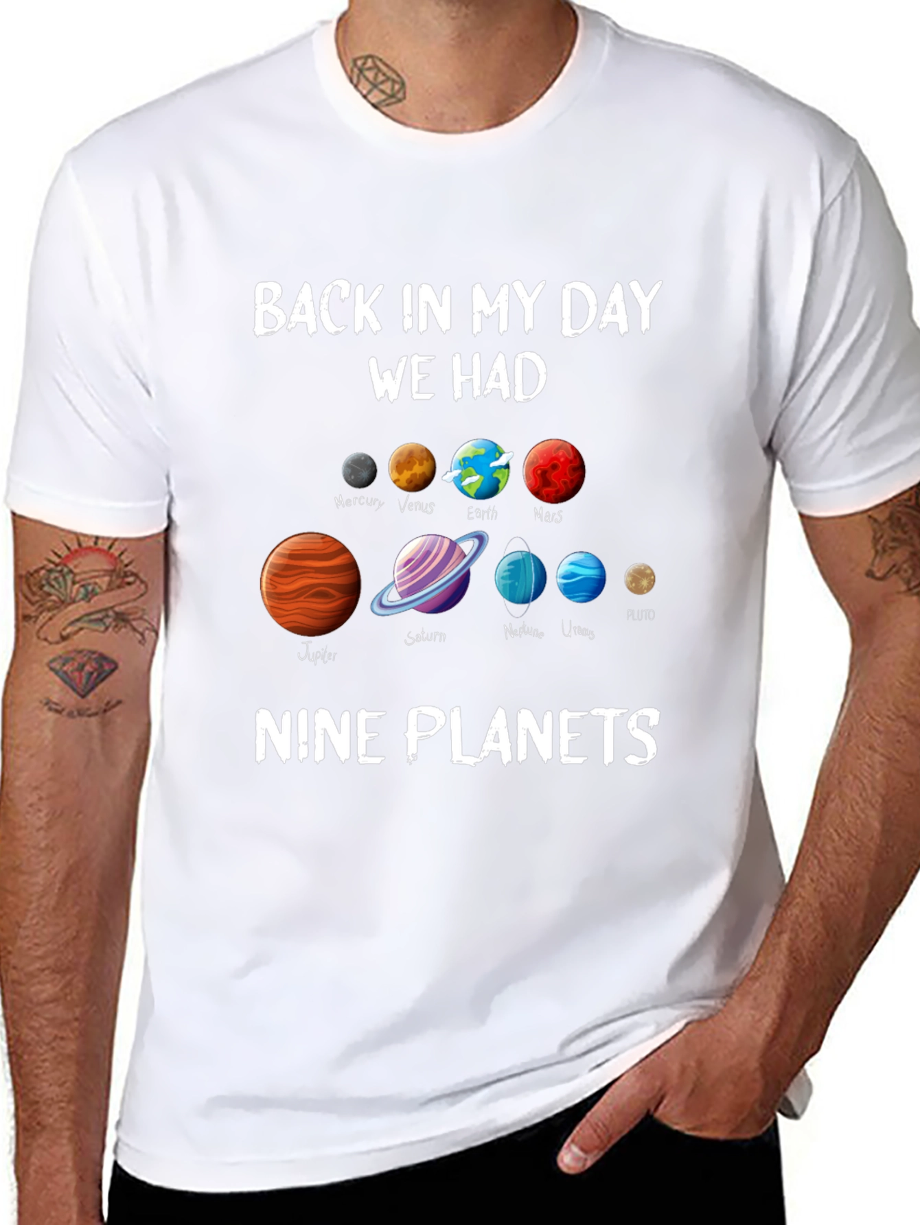 Retro Nine Planets T-Shirt - Astronomy Space Tee