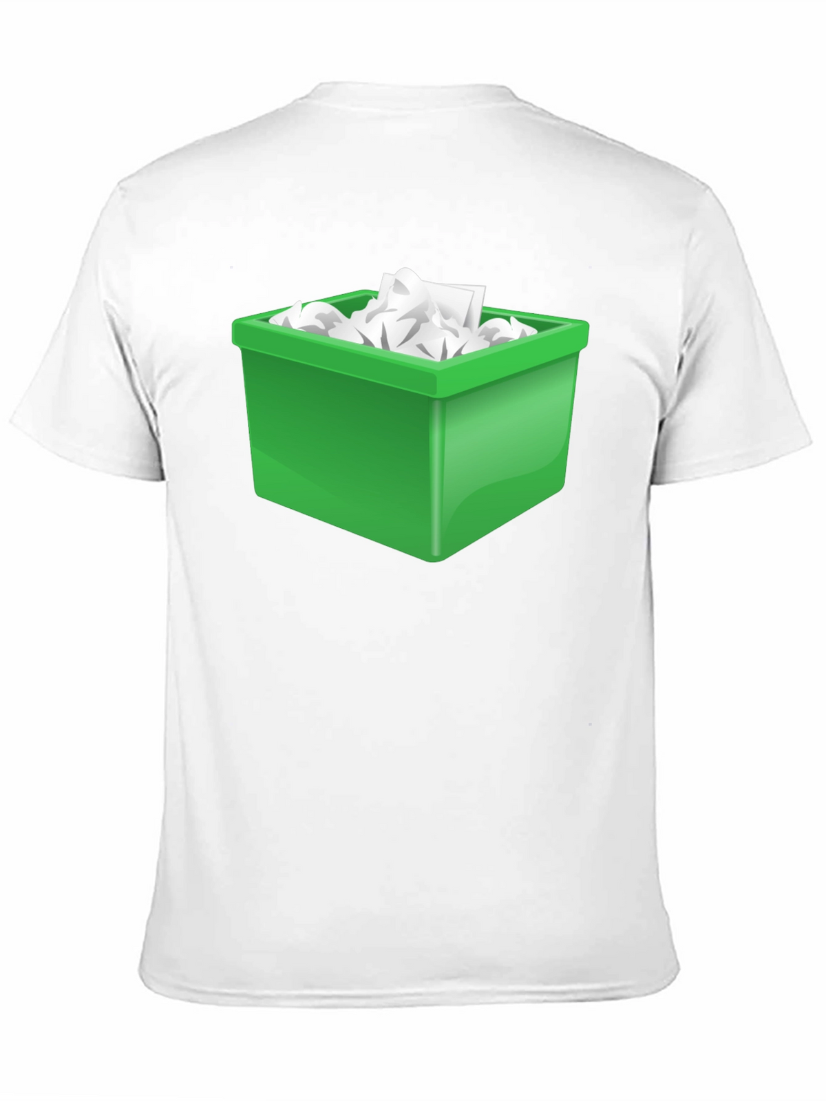 Funny Novelty T-Shirt - Green Trash Bin Overload Design