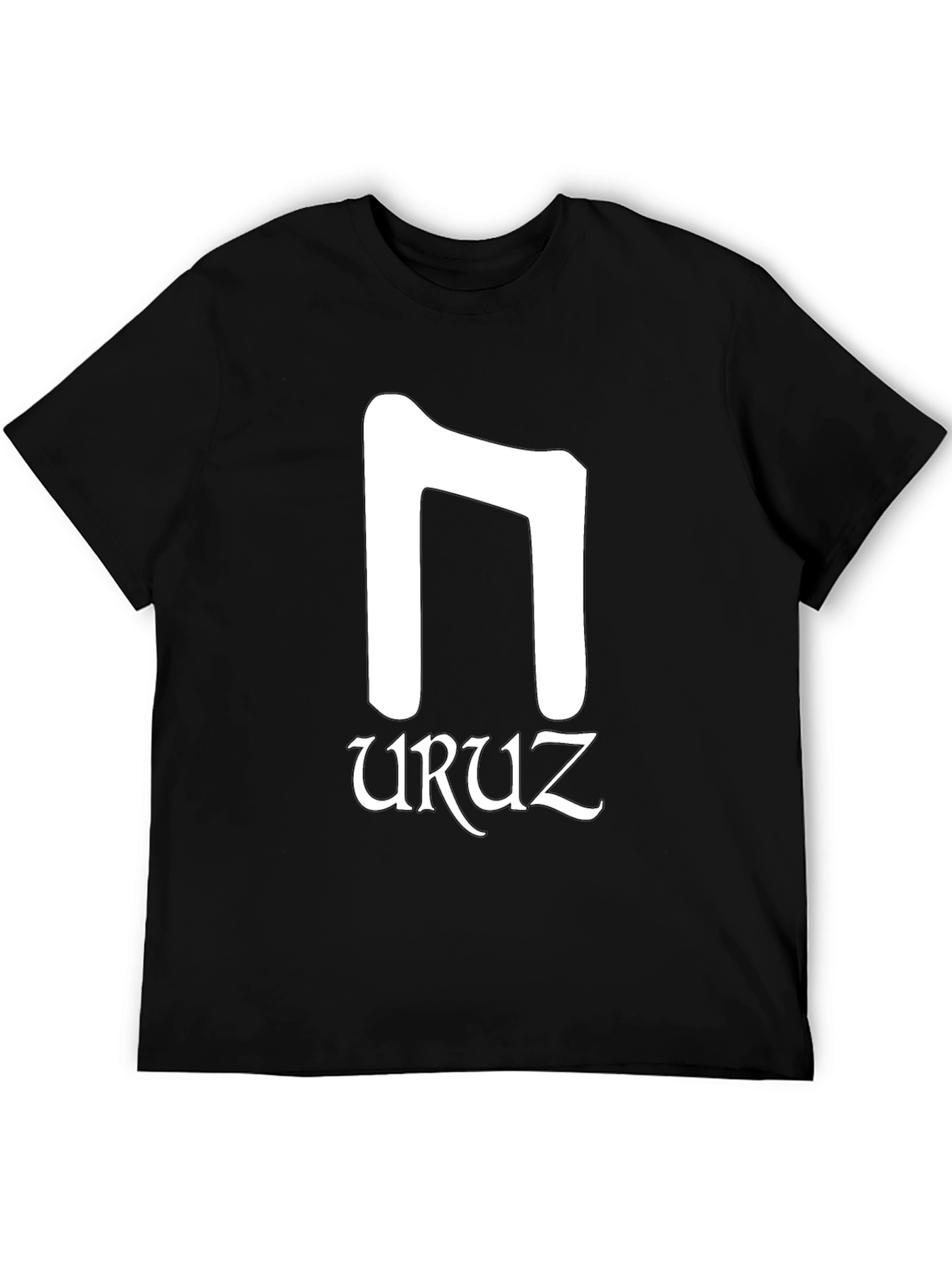 Uruz Rune Black T-Shirt - Norse Pagan Symbol