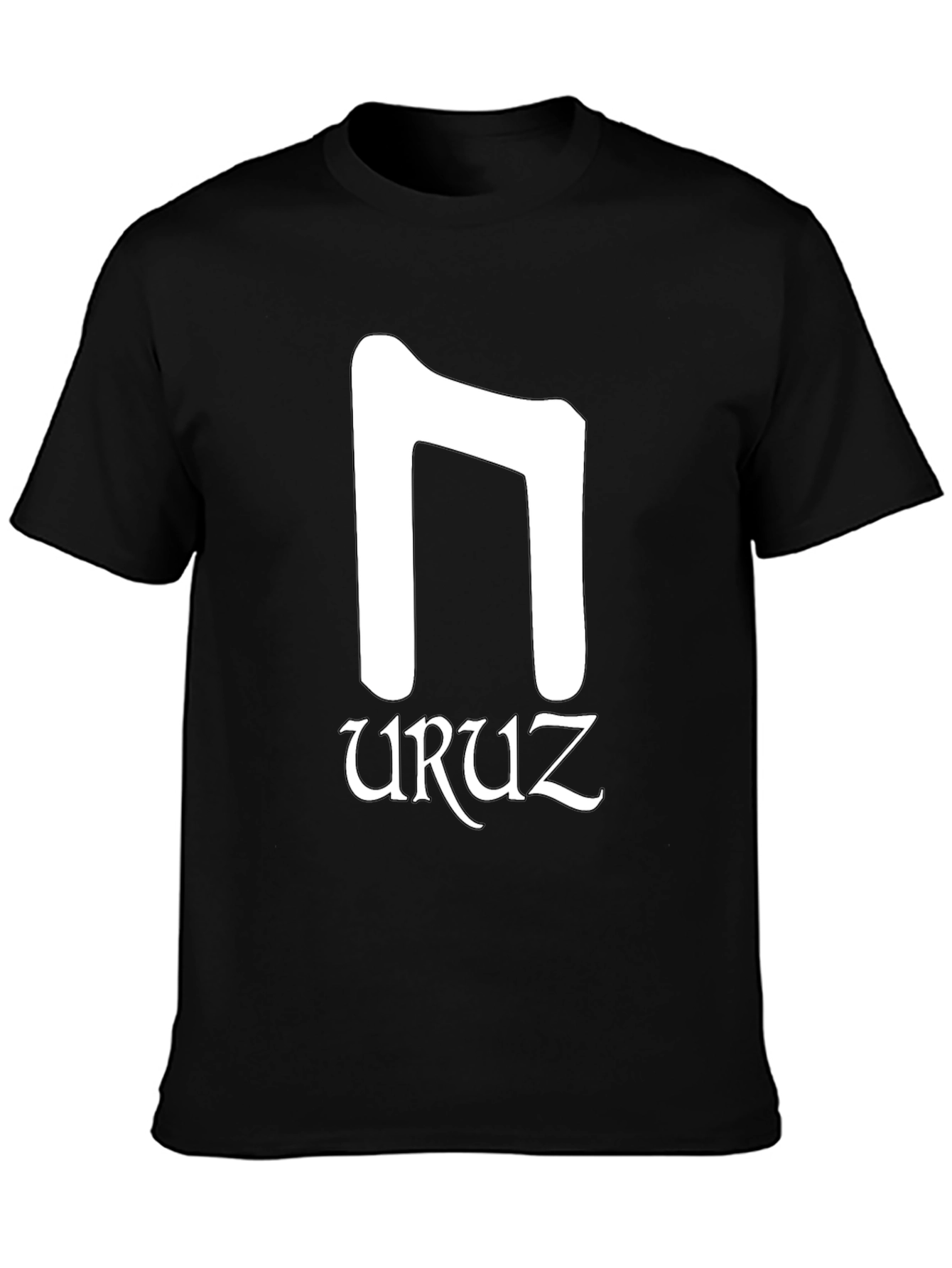 Uruz Rune Black T-Shirt - Norse Pagan Symbol