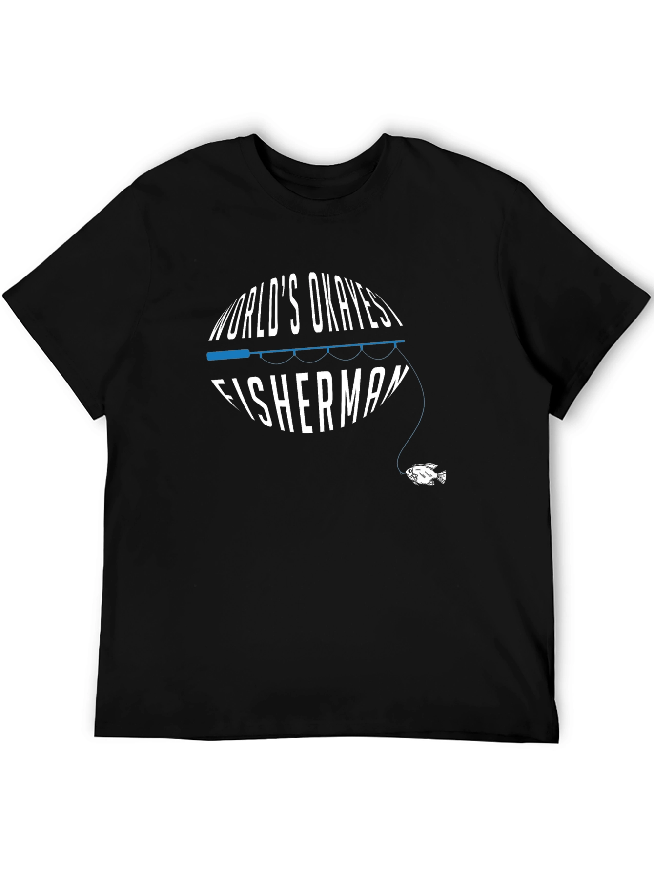 Worlds Okayest Fisherman Black T-Shirt
