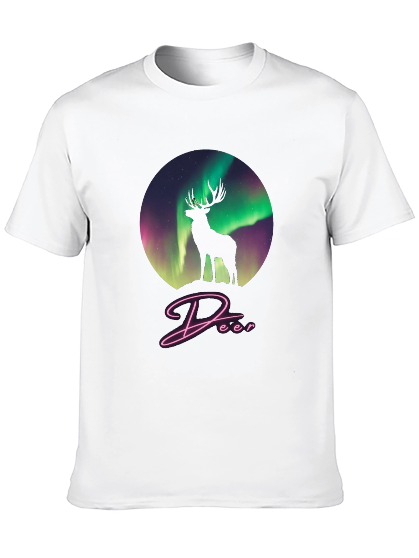 Aurora Deer Graphic Tee - Black