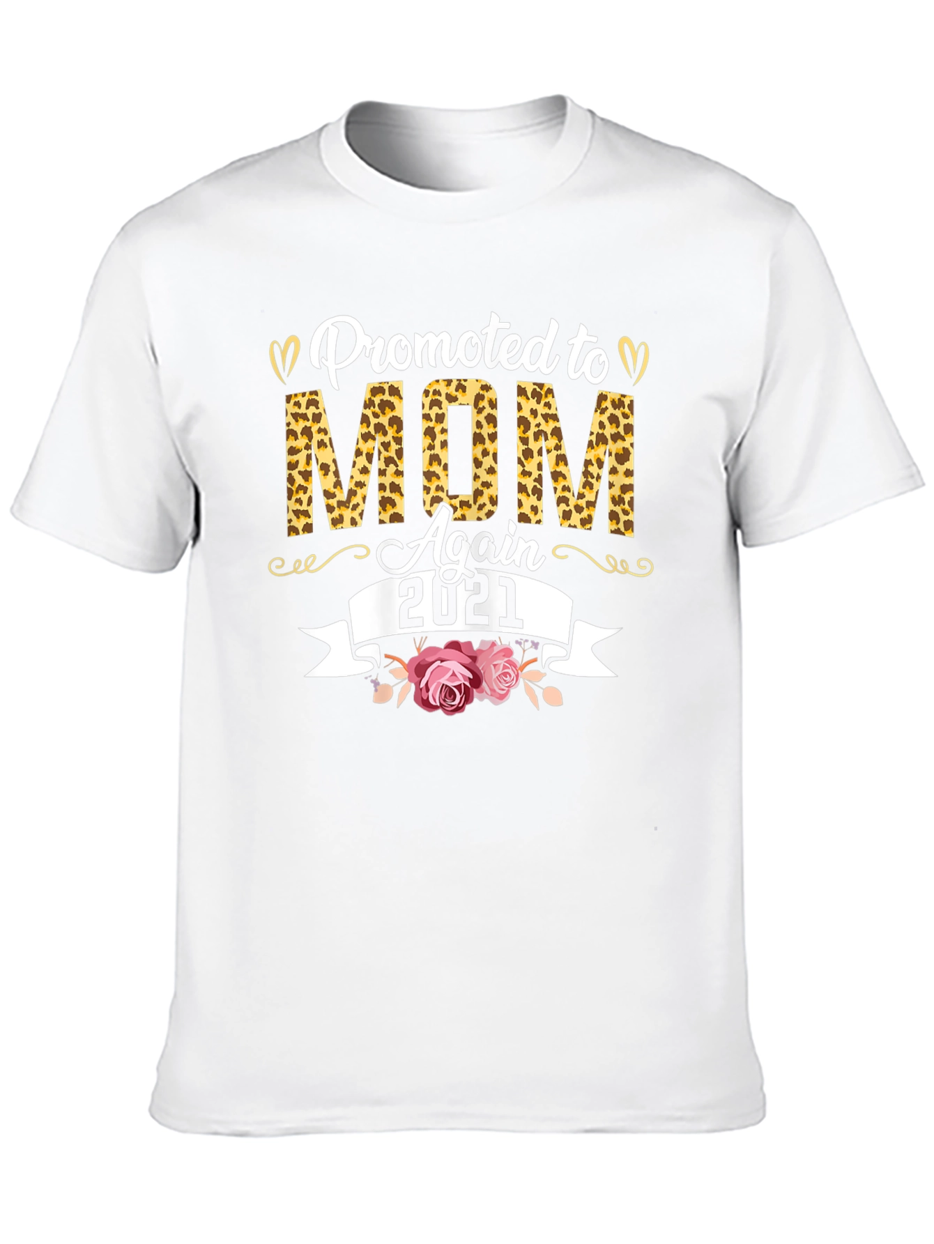 Promoted to Mom Again 2021 Leopard Print T-Shirt