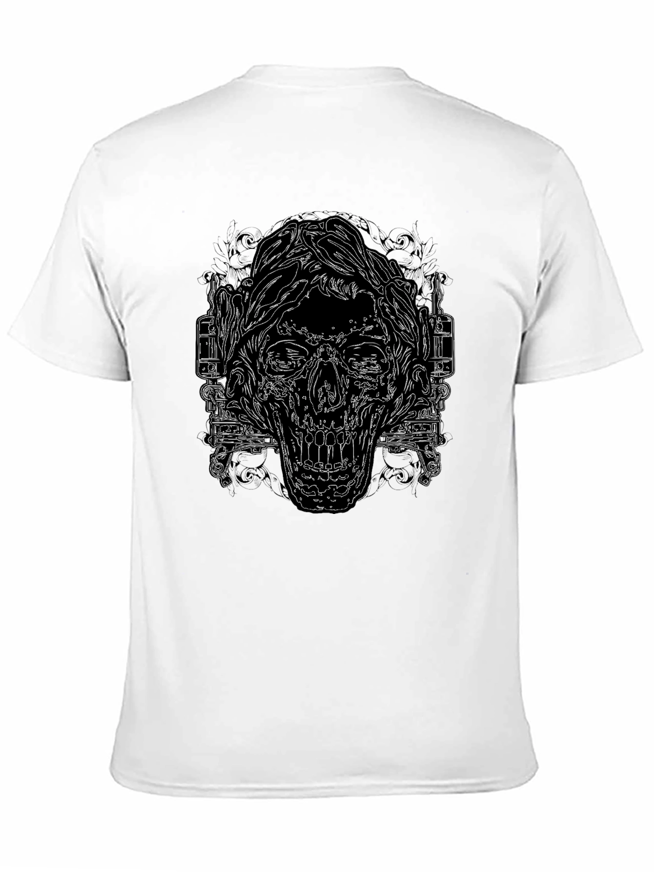 Edgy Skull Graphic Print Black T-Shirt