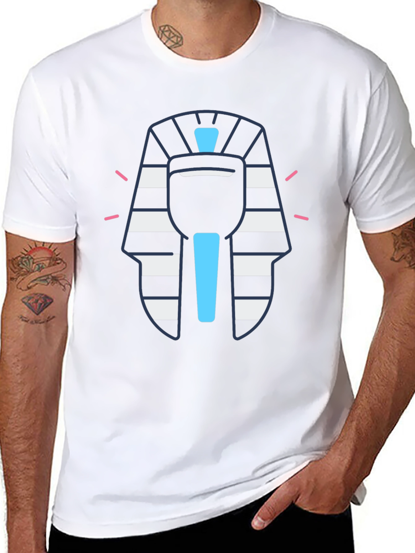 Egyptian Pharaoh Graphic Tee - Black Cotton T-Shirt