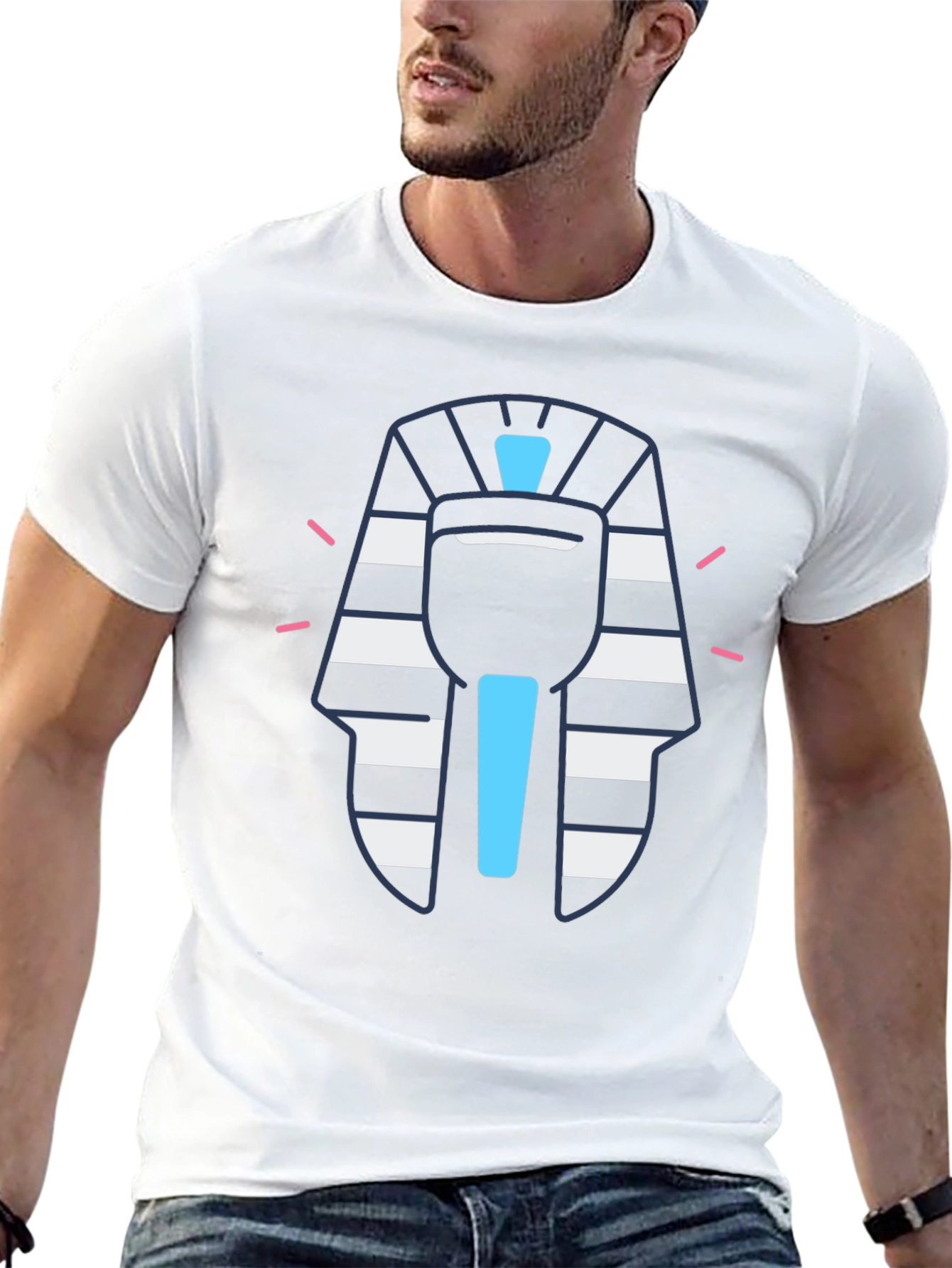 Egyptian Pharaoh Graphic Tee - Black Cotton T-Shirt