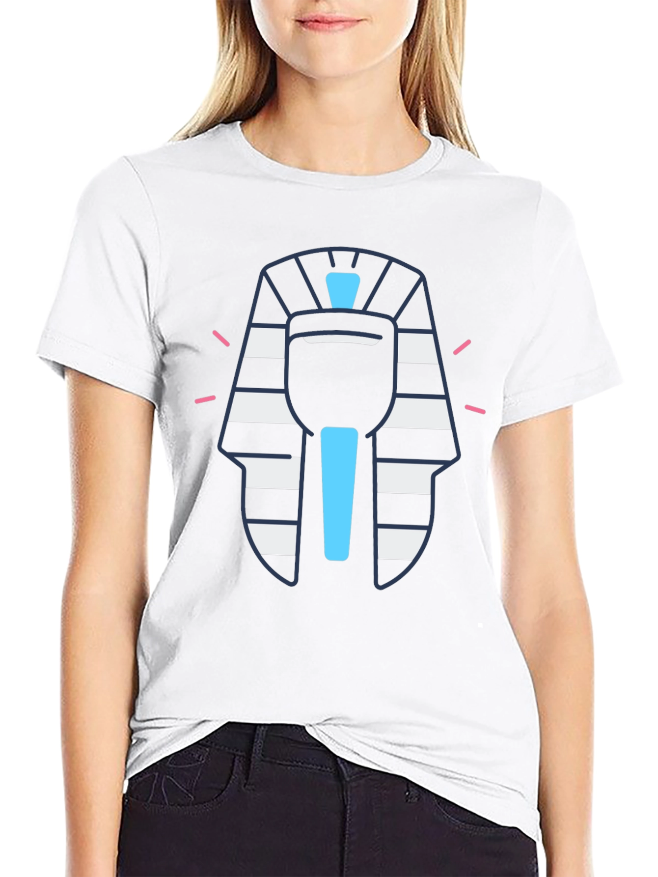 Egyptian Pharaoh Graphic Tee - Black Cotton T-Shirt