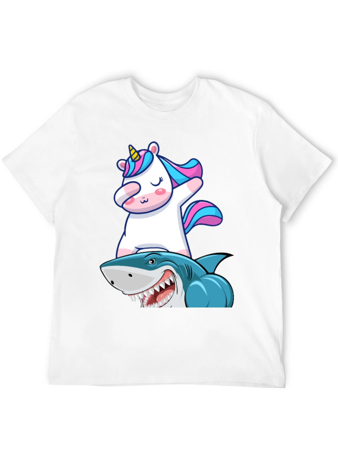 Unicorn Dabbing on Shark Graphic Tee