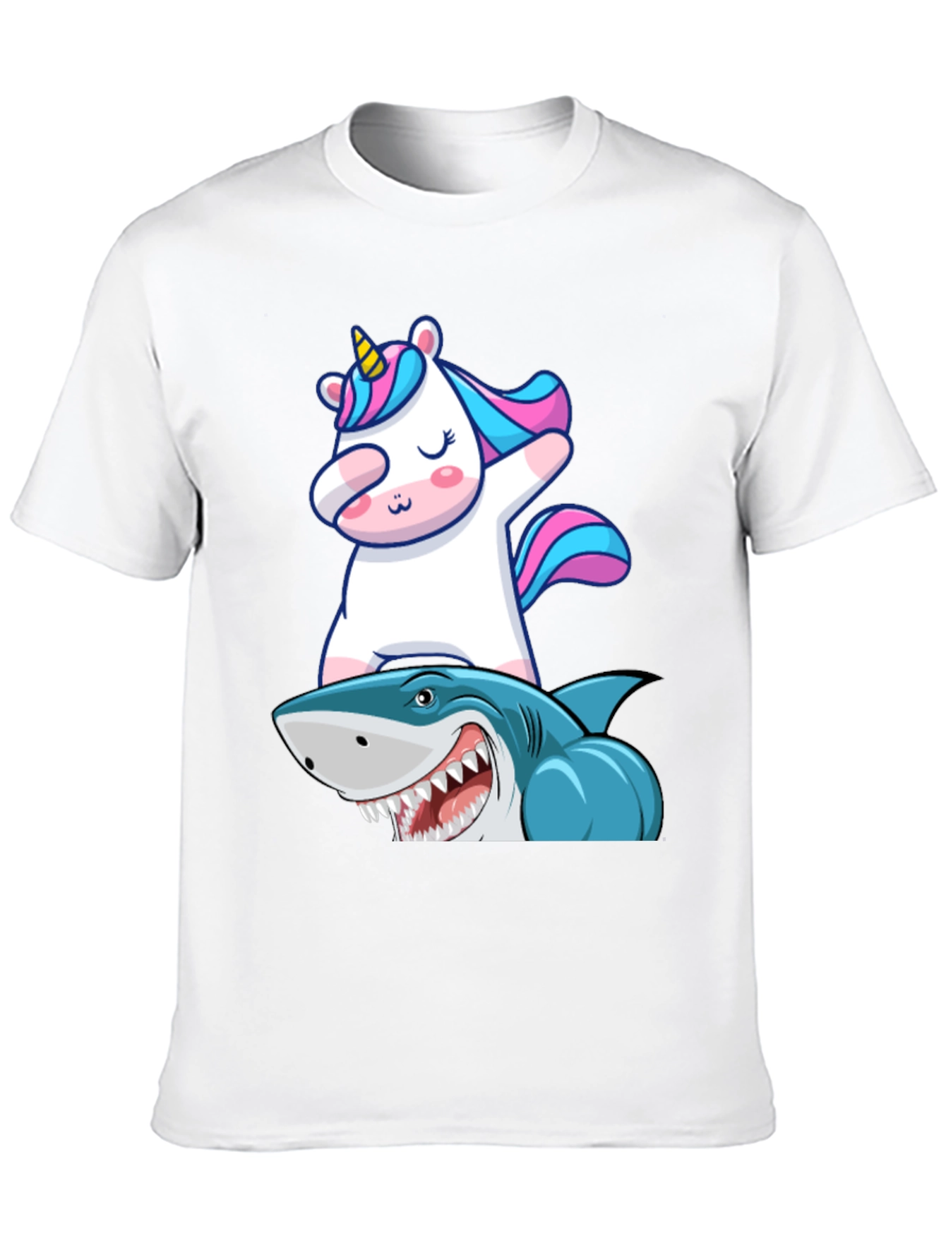Unicorn Dabbing on Shark Graphic Tee