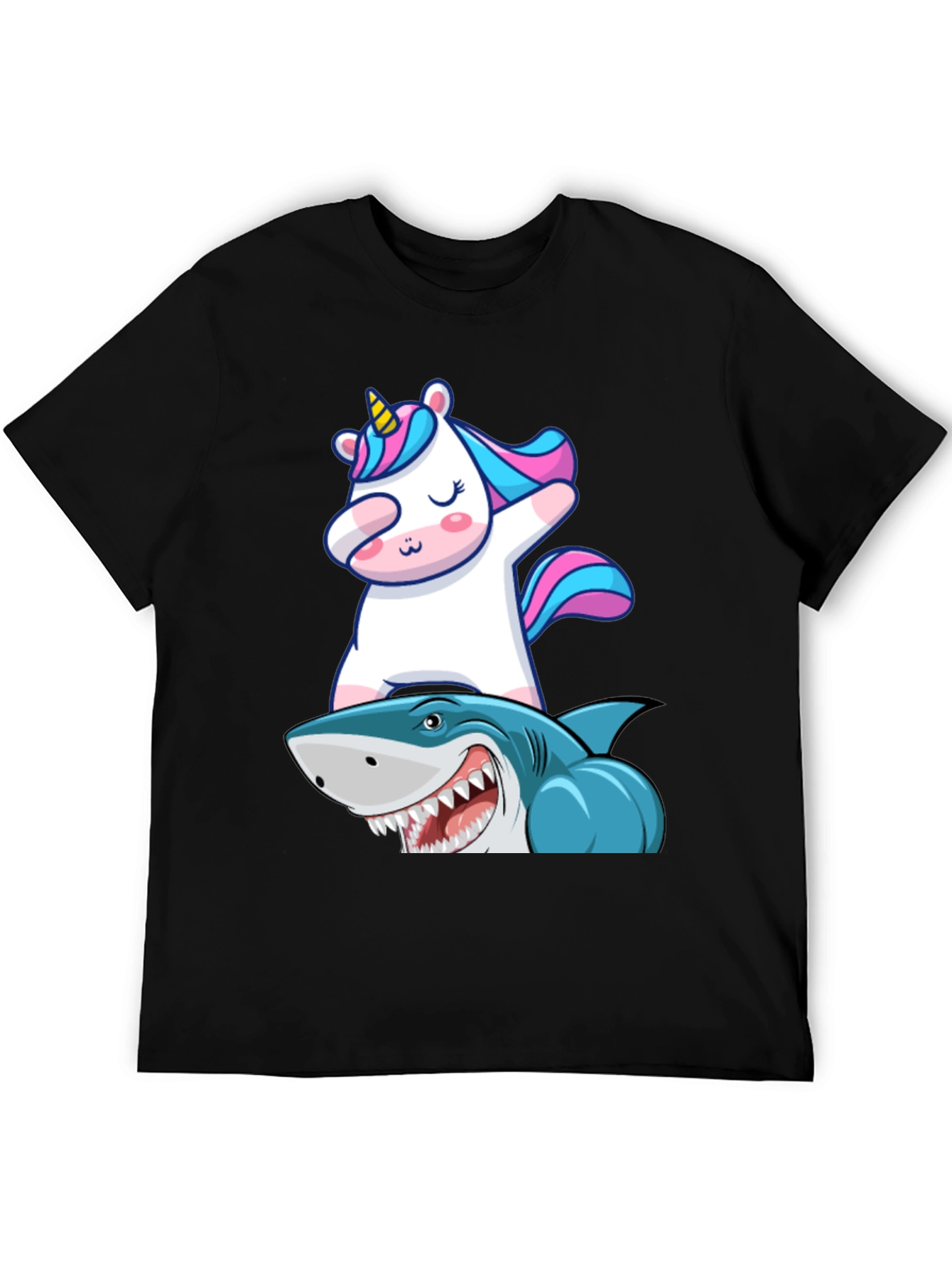 Unicorn Dabbing on Shark Graphic Tee