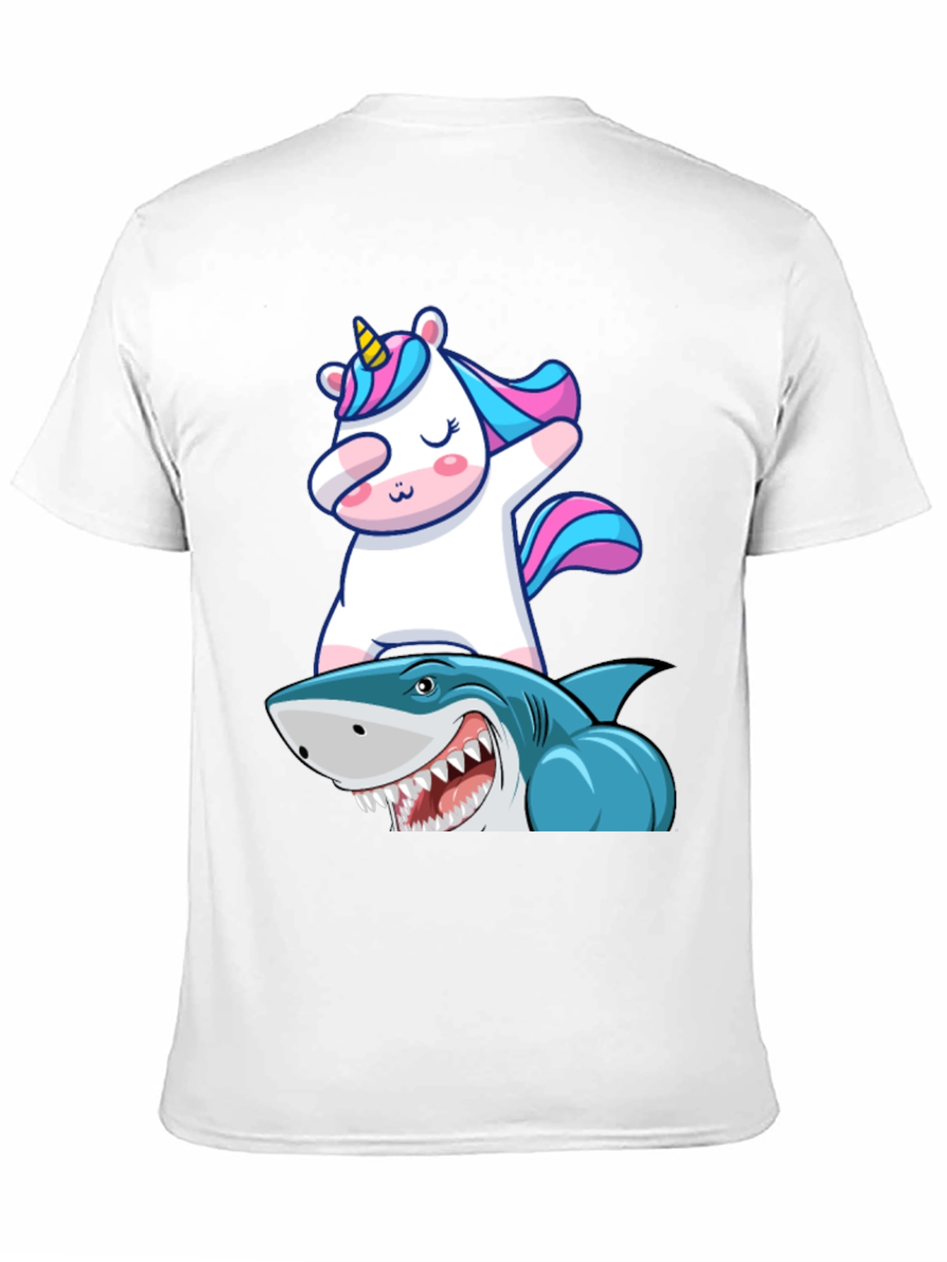 Unicorn Dabbing on Shark Graphic Tee