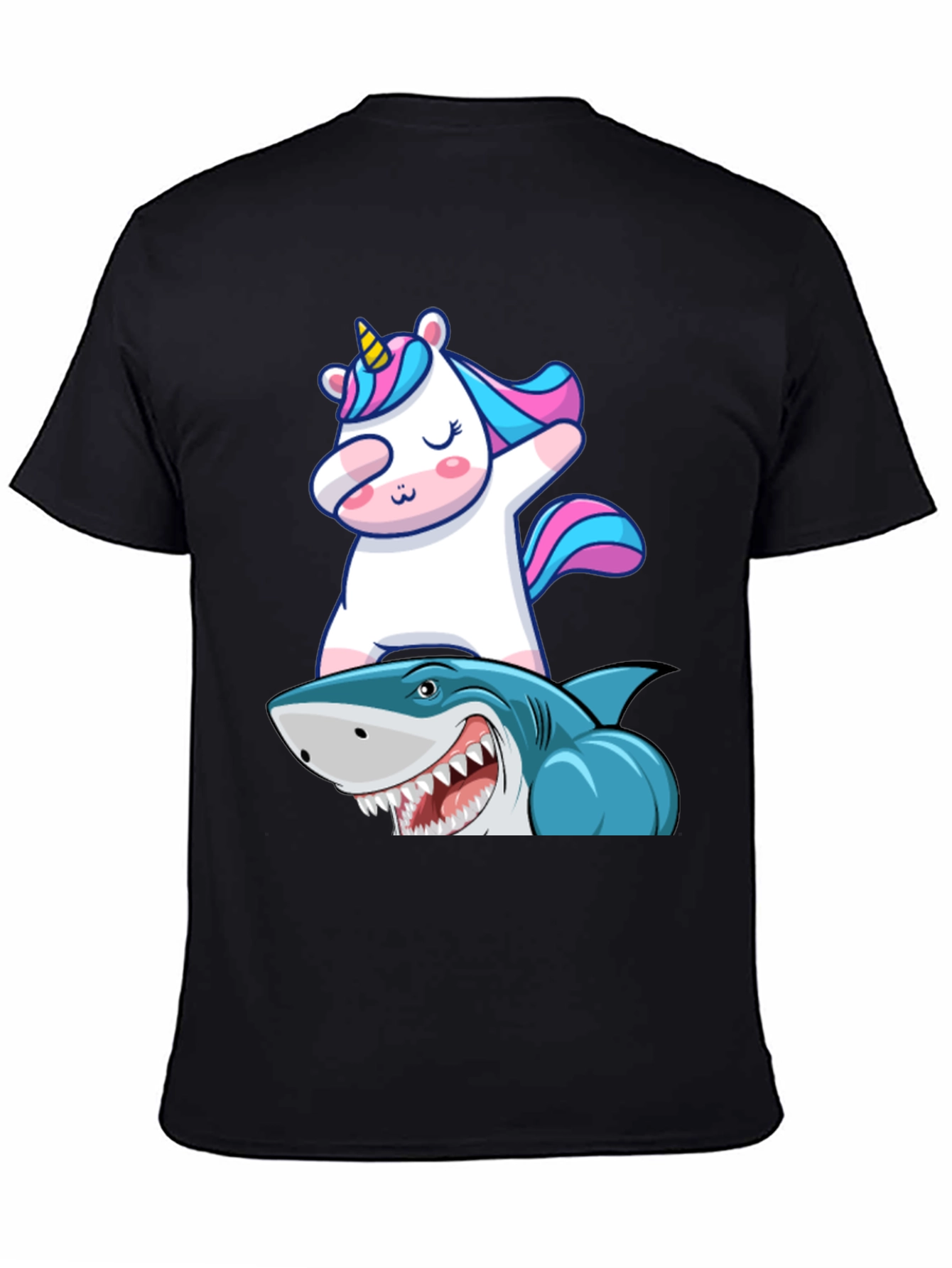 Unicorn Dabbing on Shark Graphic Tee